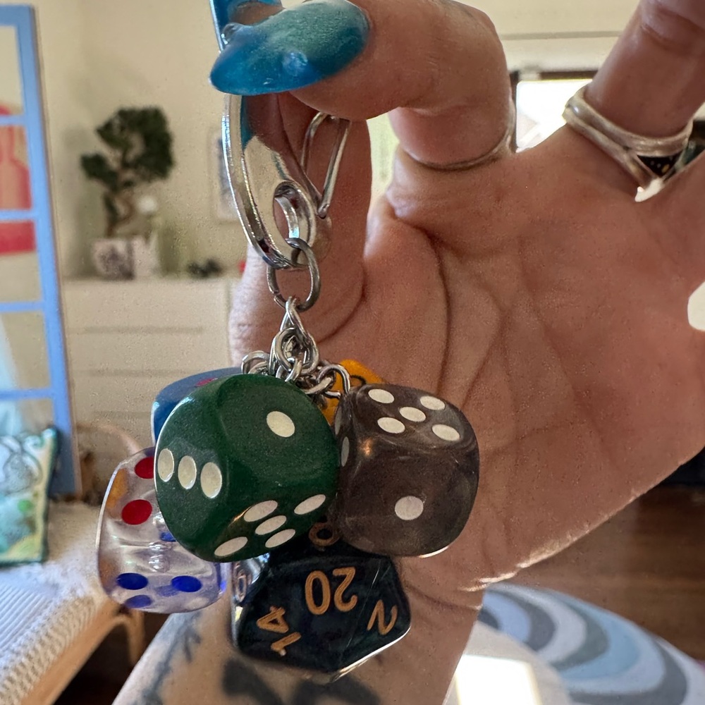 Multicolor Dice Keychain - Picture 3 of 7